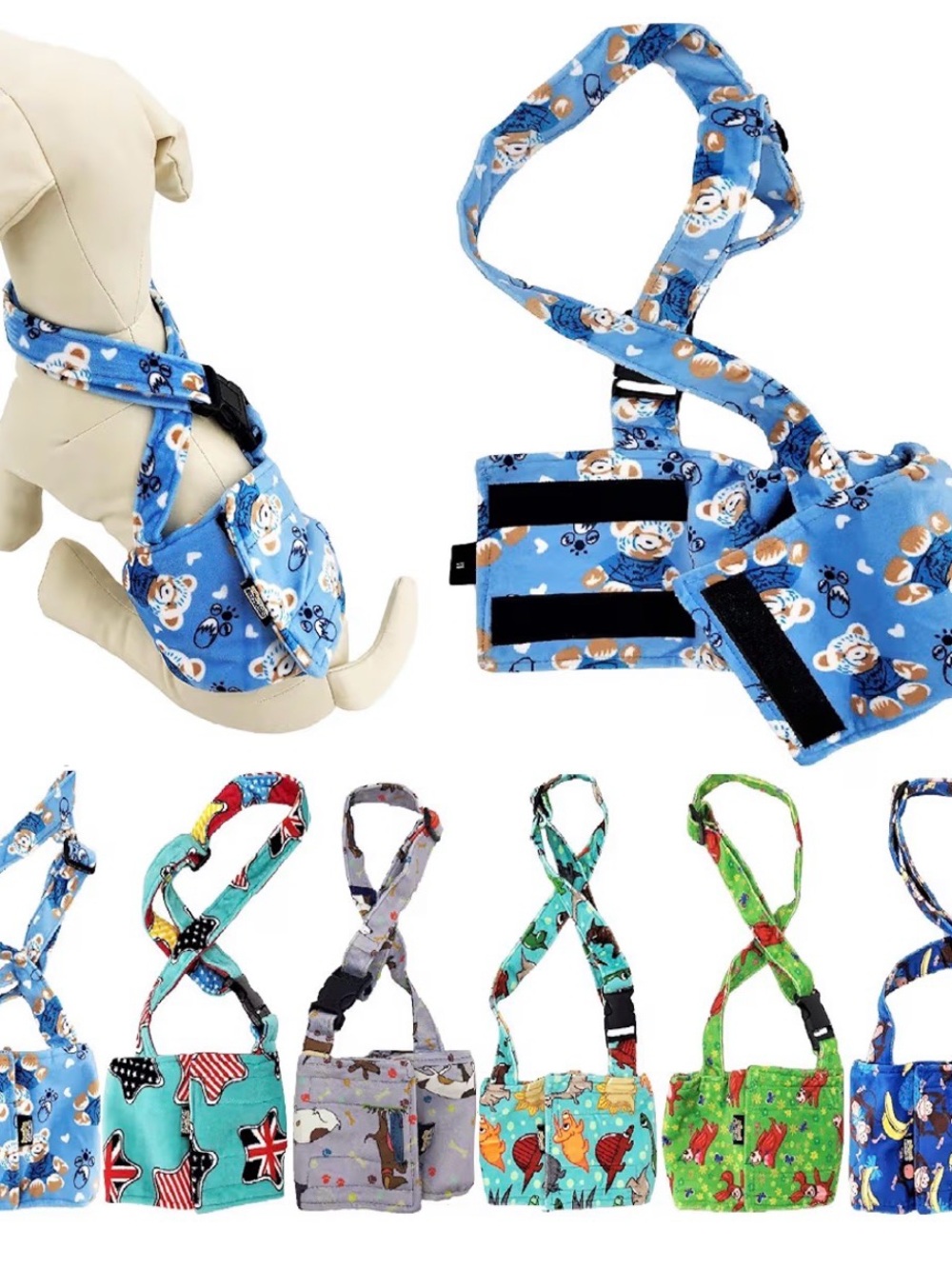 6 Size Small Reusable Washable Diapers with Suspenders
